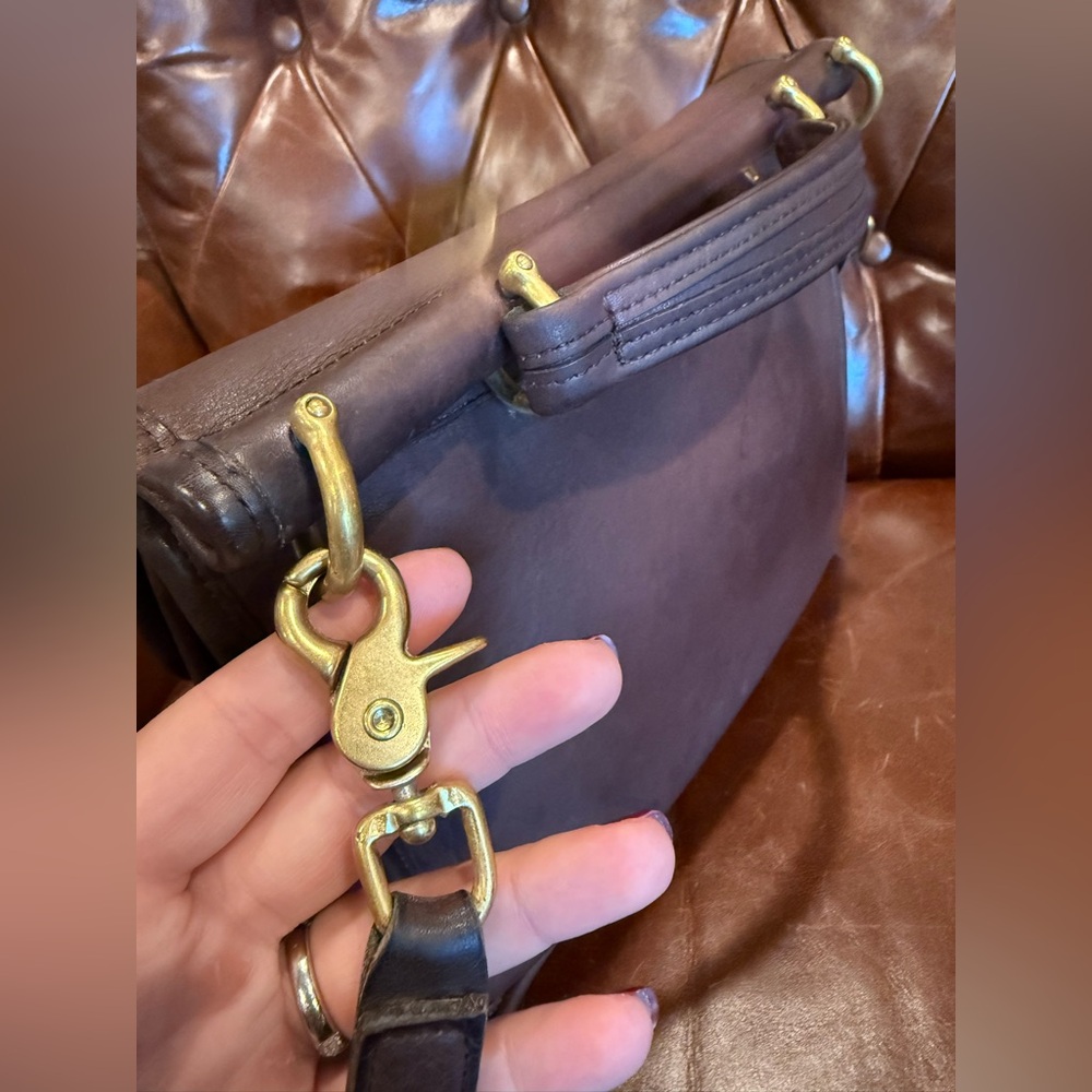 VTG COACH #9927 Willis Top Handle Satchel Leather Bag Mahogany Brown 2000 Y2K - Picture 5 of 11